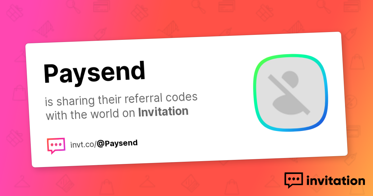 Andreas's Promo Codes — Paysend invitation.codes
