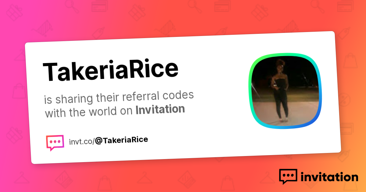 Takeria's Promo Codes — Takeria Rice invitation.codes